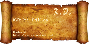 Kóti Dóra névjegykártya